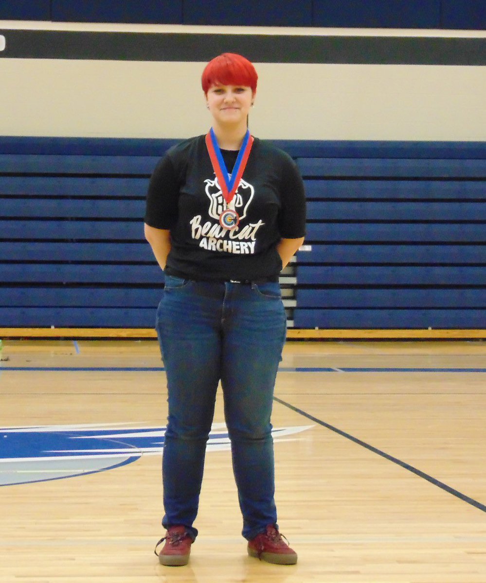 ArcheryBearcat's tweet photo. Congratulations to @BCHSBearcats’s Lorelei for placing 5th place female in the high school division at @wk_timberwolves Timberwolf Challenge! @naspschools https://t.co/Rbe92ql02W