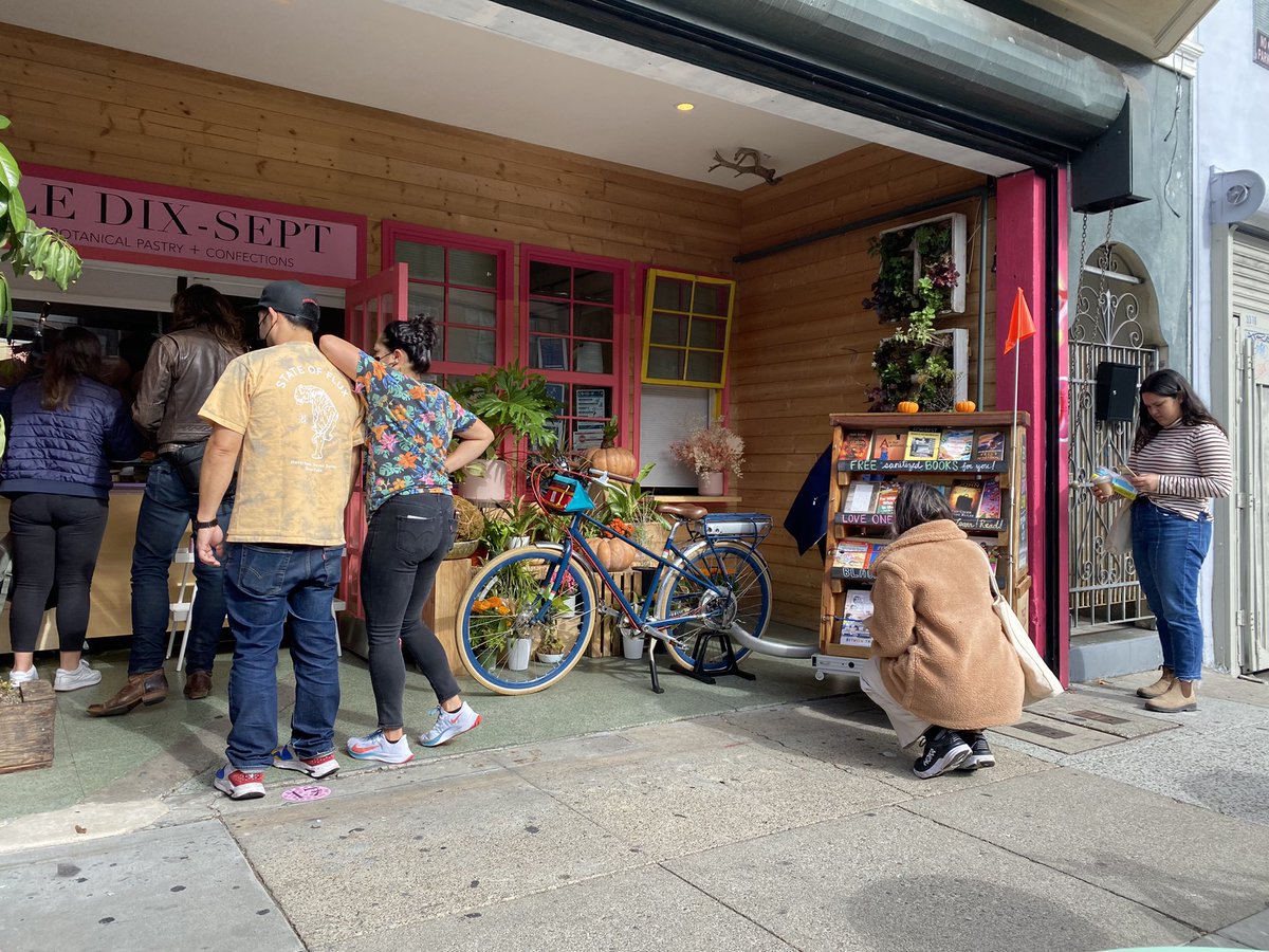 Great day vibing in the Mission at Le Dix Sept! Thank you to <a href="/lacocinamarket/">La Cocina Municipal Marketplace</a> for the cookbooks, the recipients were ELATED.