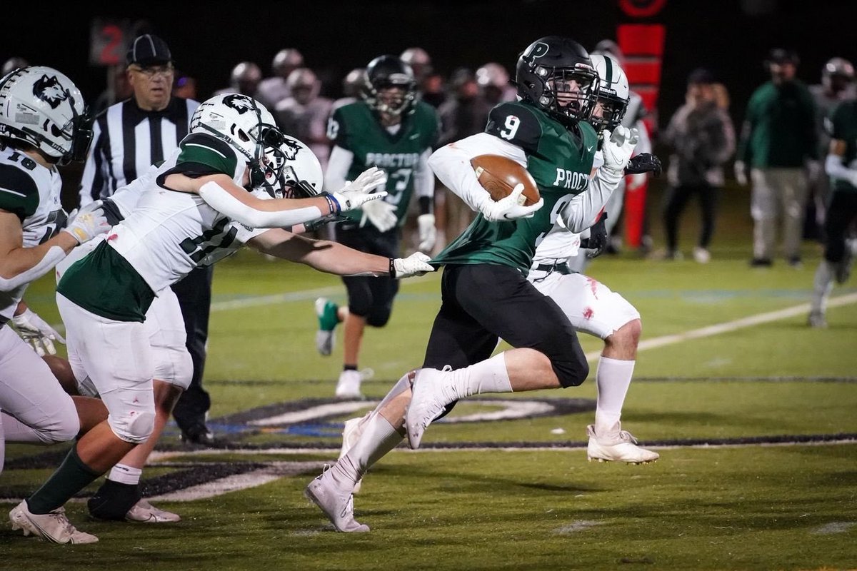 Excited to be able to contribute to last night's team win over New Hampton with 33 carries for 261 rushing yards. Shoutout to the boys up front <a href="/ProctorFootball/">Proctor Football</a> <a href="/CoachRulli/">Ben Rulli</a>

hudl.com/v/2GJurT