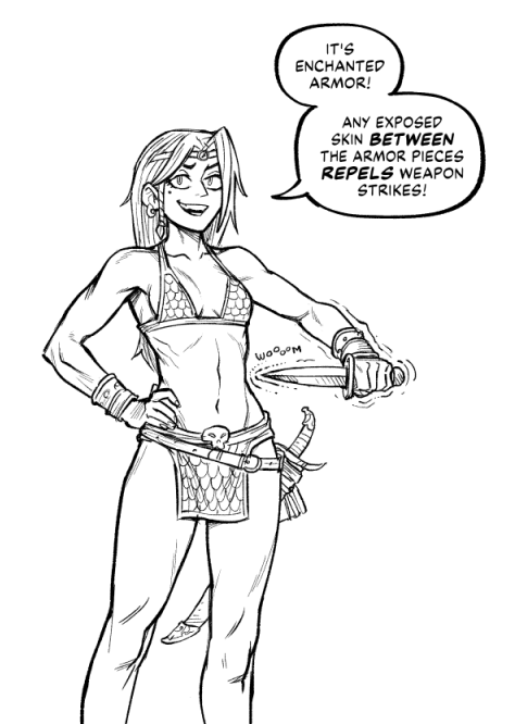 I have uncovered the truth about bikini armor. 