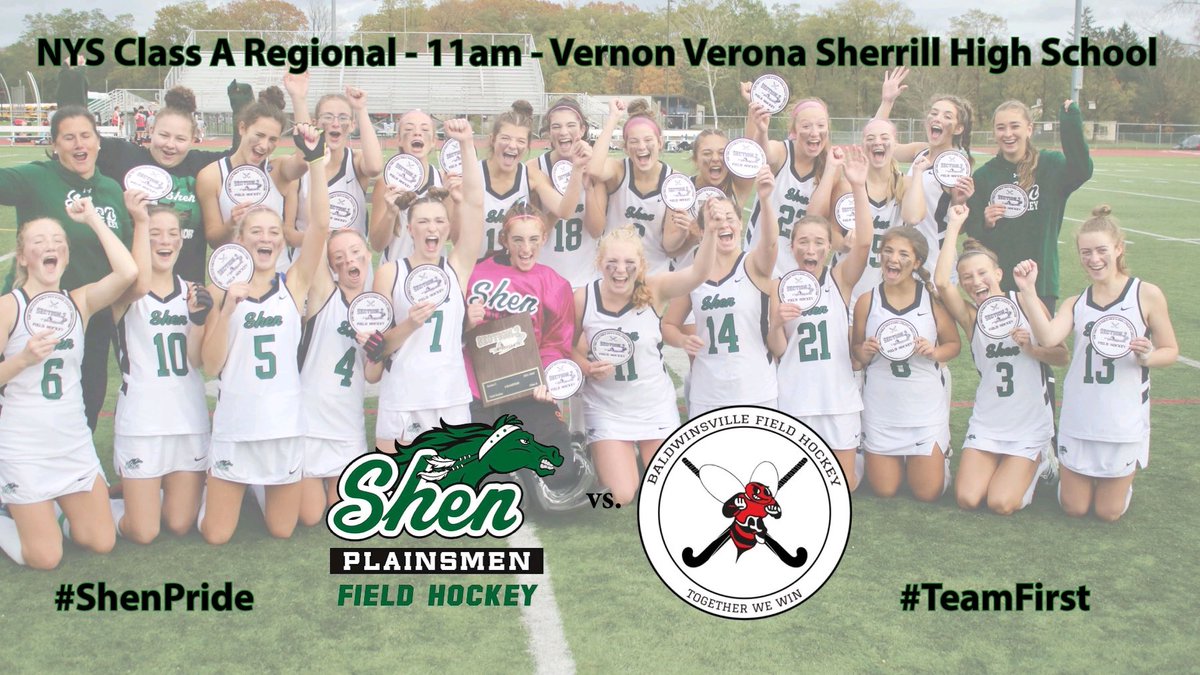 Shen field hockey takes on undefeated Baldwinsville tomorrow at 11 am @ Vernon Verona Sherrill. Come out and support your Lady Plainsmen in their quest to win Regionals and punch their 🎟 to the Final Four State Tournament. Records are meant to be BROKEN!!!