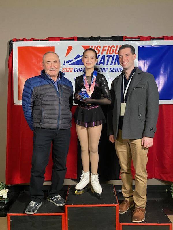 BGSkatingClub's tweet photo. This passed Tuesday was a very busy day for BGSC members. Pearl Rojas also competed in the Eastern Great Lakes Regional Competition. Pearl took home two first place medals in her short program and free skate. What an amazing job, Pearl! 🙂🥇⛸️ https://t.co/LKUsv7gvws