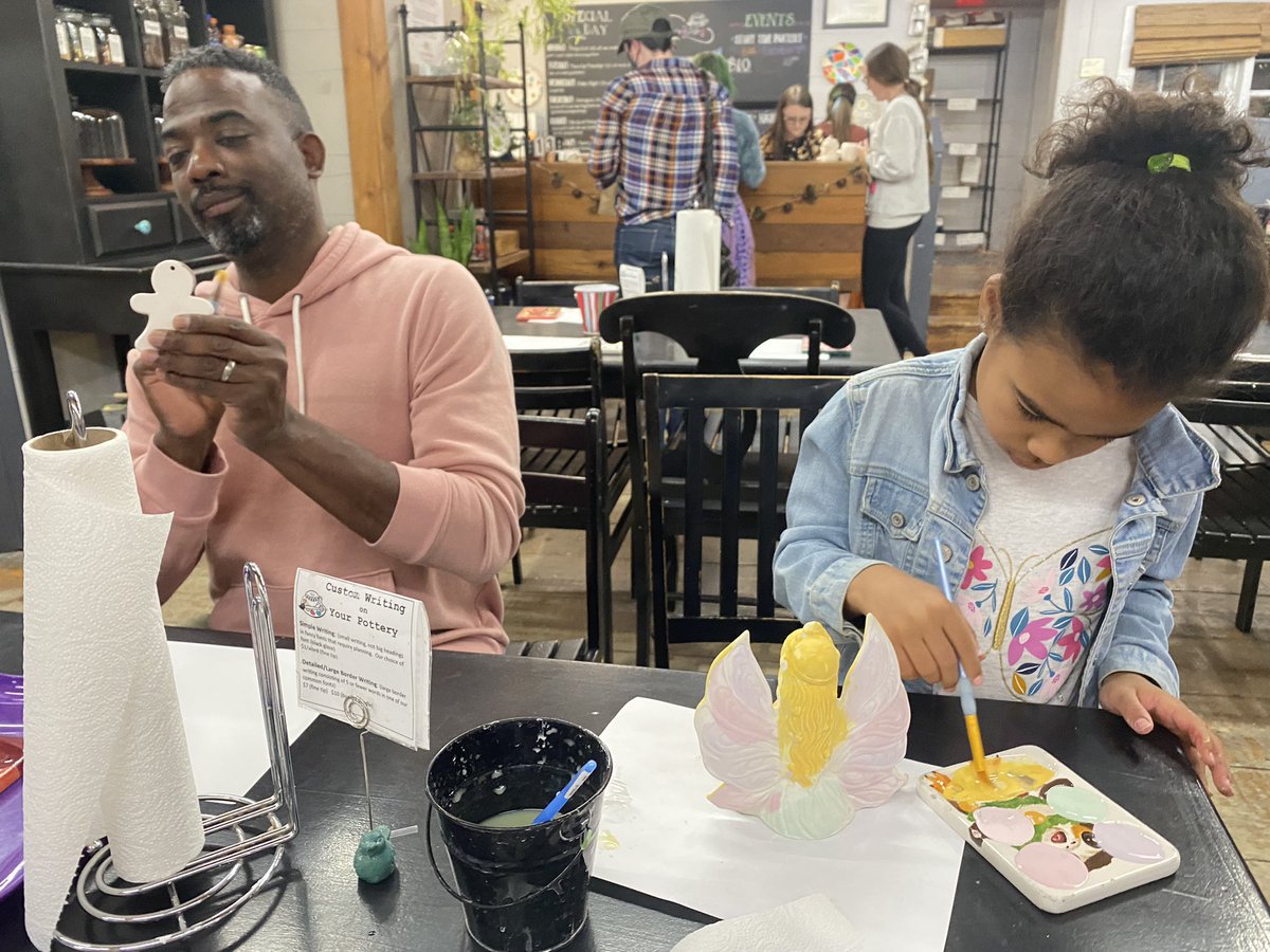 Some family painting time <a href="/FirehousePotter/">Firehouse Pottery</a>