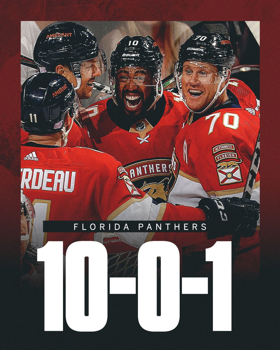 SportsCenter's tweet photo. FLORIDA WINS🔥

The @FlaPanthers beat the undefeated Hurricanes to stay flawless in regulation! https://t.co/GQ5ufSrvDd