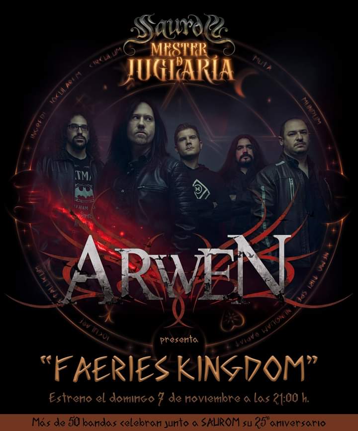 Este domingo 7 de noviembre a las 21:00 h. invocaremos a <a href="/Arwen_Metal/">ArwenMetalOfficial</a> al "MESTER DE JUGLARÍA". Estrenaremos en youtube.com/user/sauromoff… la maravillosa versión que estos musicazos han realizado de "Faeries Kingdom".
#ArwenMetalOfficial #Arwen #ArwenMetal #FaeriesKingdom #saurom