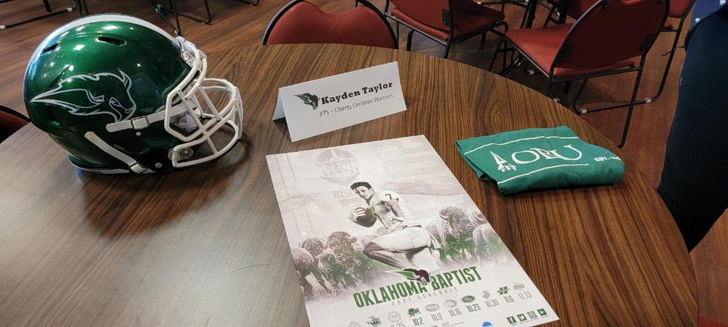 #AGTG After a great visit and talk with the coaches. I am extremely blessed to receive an offer from <a href="/OklahomaBaptist/">Oklahoma Baptist</a>.Thank you <a href="/JasonWitten/">Jason Witten</a> <a href="/RossRoby1/">Ross Elliott Roby</a> @CoachMack28 #blessed #TrustTheProcess