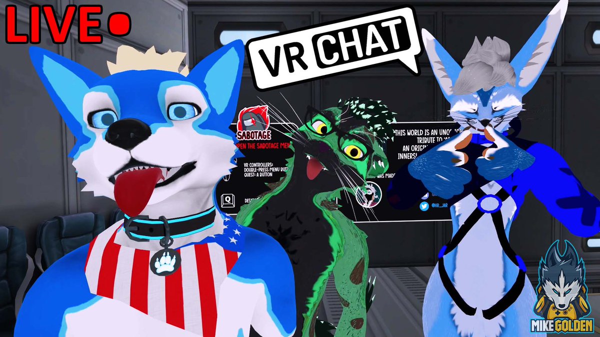 mikegoldenGT's tweet photo. Among Us VR. We tried to stream some other games earlier, but we had some major issues with the stream itself
https://t.co/Fj6RxISq7J
#vrchat #furryvrchat #mikegoldengames #vrchatstream #livestream #vrchatlive #amongus #furry #vrchatfurries #justchatting #amongusvr #vrchatfriends https://t.co/cc8M1nbuK8