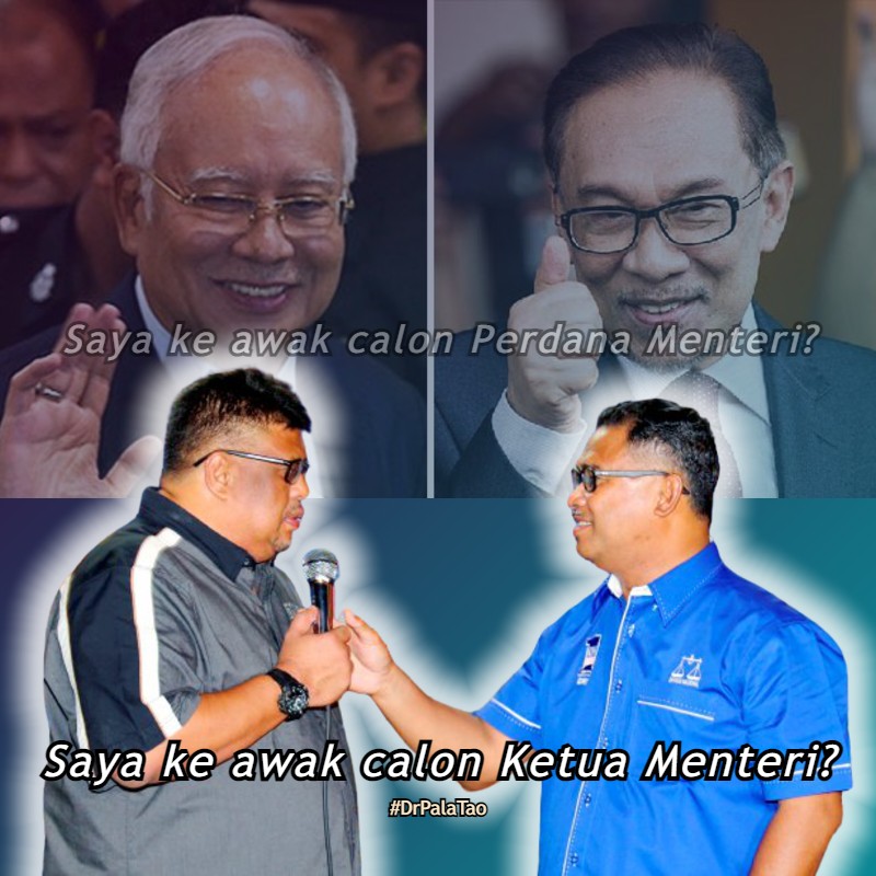 DrPalatao's tweet photo. SAYA KE AWAK CALON KETUA MENTERI?
PH dan BN malu-malu nak sebut siapa calon Ketua Menteri mereka, kenapa?
Kerana ... https://t.co/w399BgYeJ5
#DrPalaTao #Firasat #PalaTao https://t.co/Wdg3cjbQK1