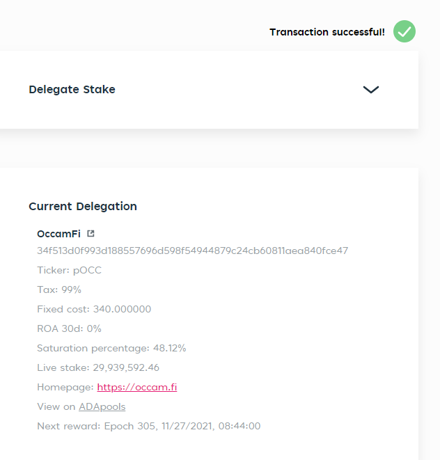 Jetblack888's tweet photo. I delegated my $ADA to the $OCX #Cardano stake pool! @OccamDEX @OccamFI #StaketoWin #CardanoCommunity https://t.co/Bw26B8VN7z