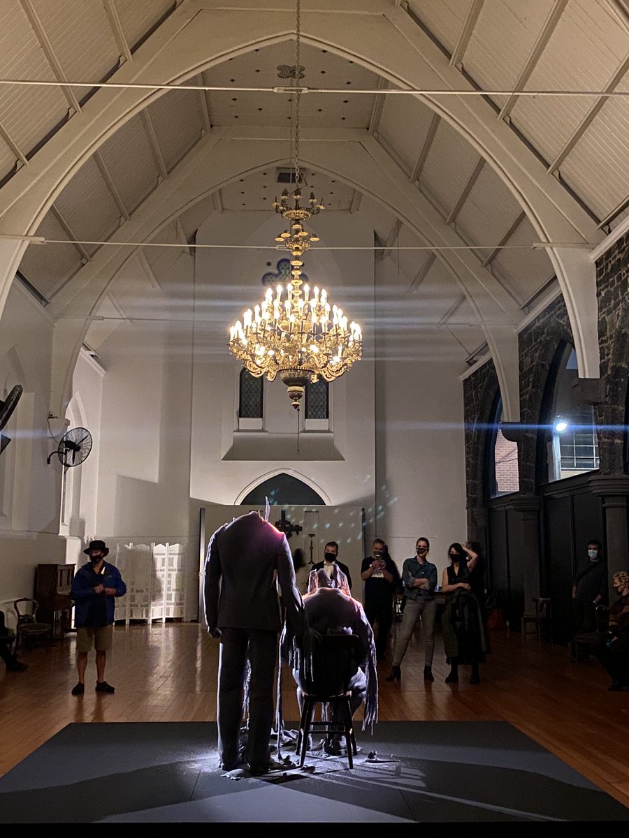 ACCA_melbourne's tweet photo. Final moments. 
Thank you to all who joined us live and via livestream to experience @jeremydeller Father and Son.
Read more and view images here:
https://t.co/DbX8Nkwe6i https://t.co/E8wdXbN2yW