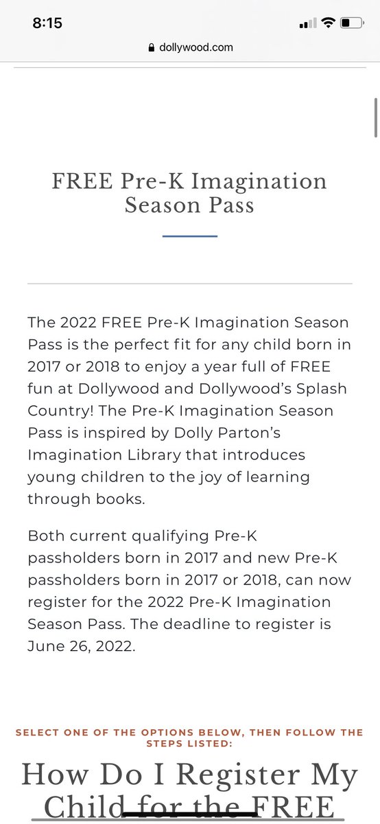 Free Pre-K passes to Dollywood!
