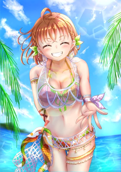#いいお腹の日 

水着千歌ちゃん🍊 