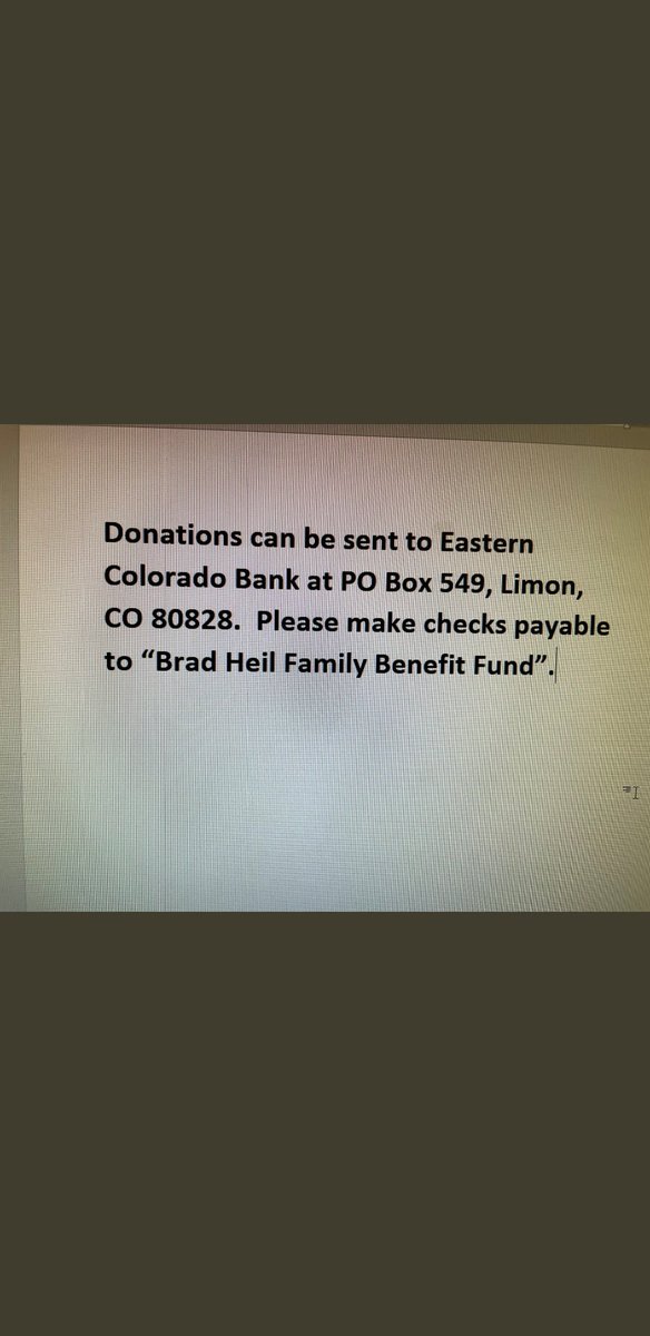 If you're so inclined to participate in these types of situations, here is a fund where 100% of the $ will go directly to <a href="/heilharvesting/">Brad Heil</a> family.