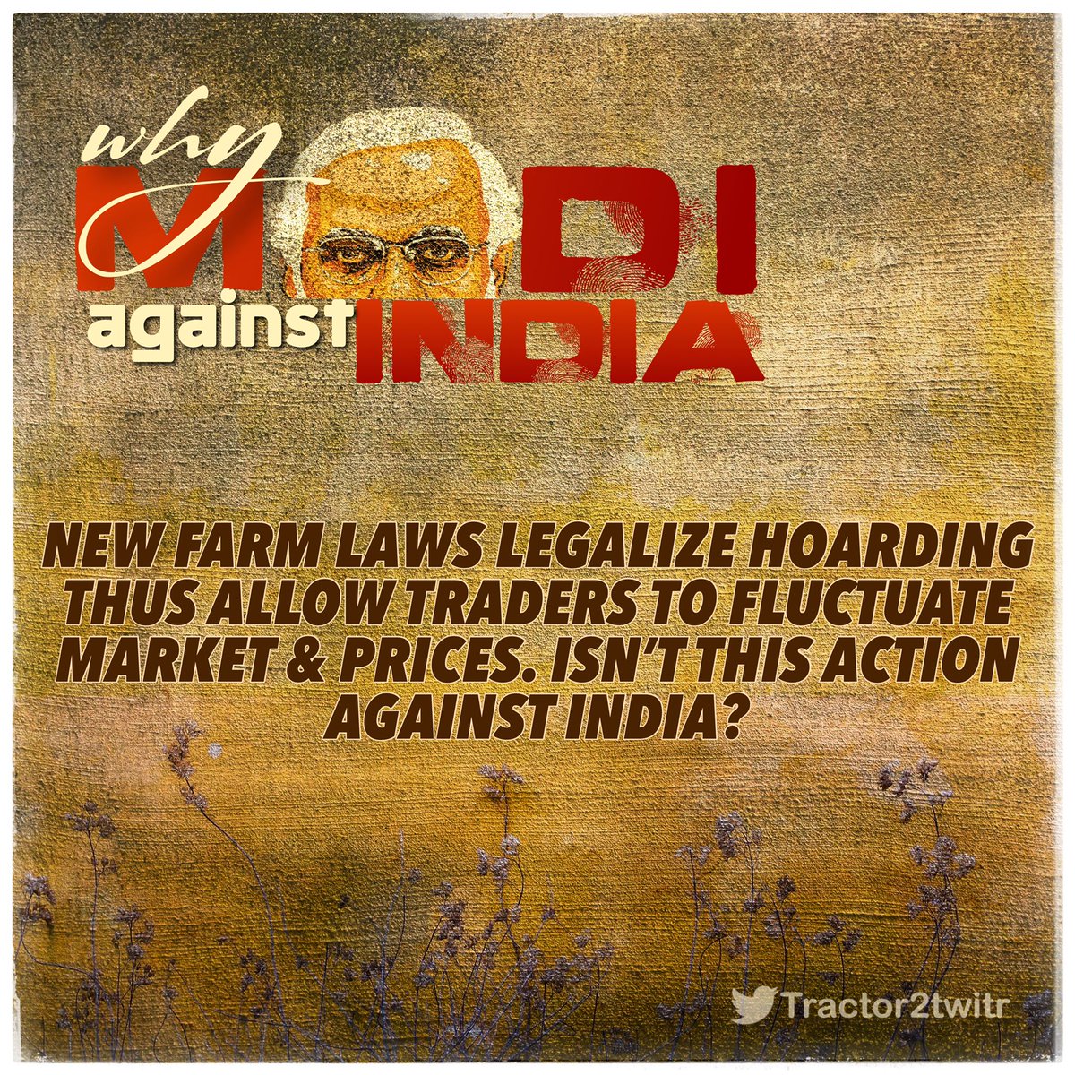 rajmorcha's tweet photo. Agricultural trade laws are not only harmful to the Farmers, but these laws are pernicious to the people of the country.
The Farmers are fighting not only for their Rights but also for the Whole Country.

#WhyModiAgainstIndia https://t.co/2mWlhYdplY