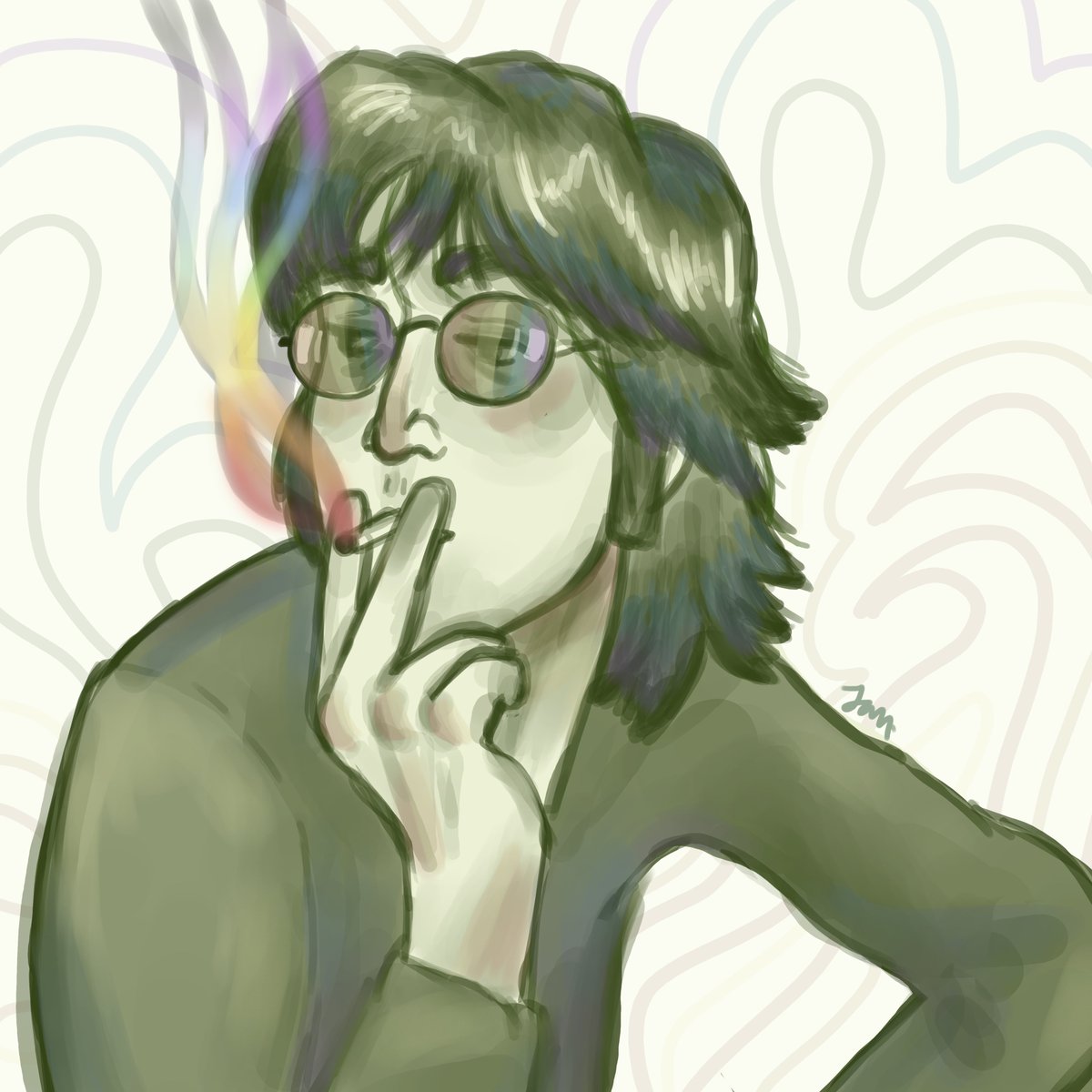 maccadot's tweet photo. don't smoke kids
but rainbow smoke though
and rainbow glasses
[from May 26th, 2020]
#thebeatlesart #thebeatlesfanart #beatlesart #beatlesfanart #johnlennonart #johnlennonfanart #johnlennon https://t.co/z7blXNeECI