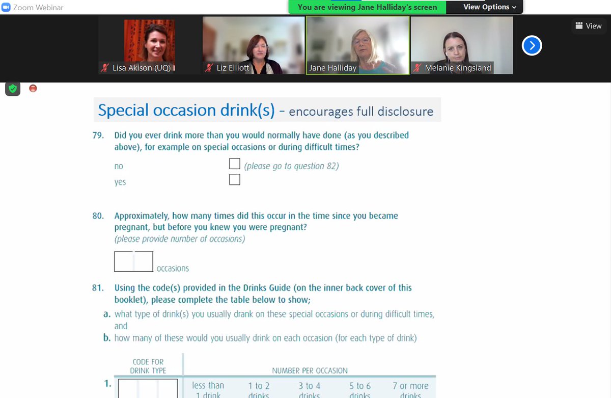 DrLisaAkison's tweet photo. Very important to include questions about 'Special occasion' drinking during pregnancy. Important as this is very common in Australia. #FASDSIG @APSADConf https://t.co/NXZFFnIsid
