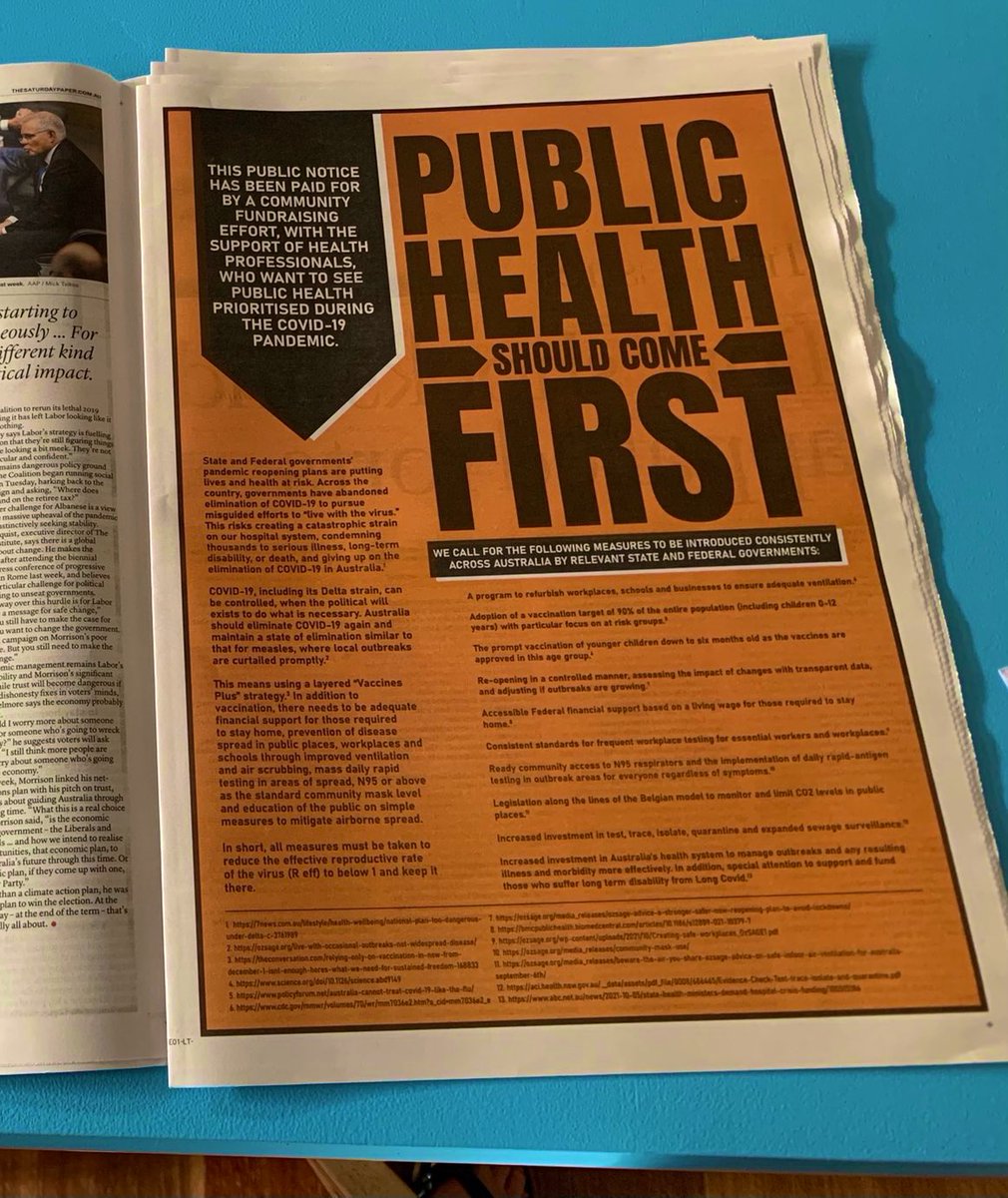 .<a href="/billbowtell/">Bill Bowtell AO</a> <a href="/JaneCaro/">Jane Caro</a> <a href="/latingle/">Laura Tingle</a> <a href="/SatPaper/">The Saturday Paper</a> <a href="/PaulBongiorno/">Paul Bongiorno</a> 
We don't accept the defeatist media narrative that an elimination strategy is no longer possible. We know govt can do more. Elimination is not only possible, it's imperative. 

Great campaign by <a href="/healthb4profits/">Health Before Profits - Australia</a> et al 👇