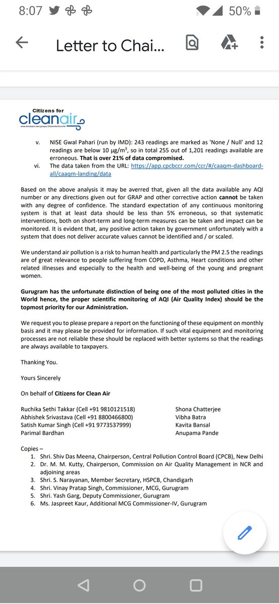 cleanAirBharat's tweet photo. @CAQM_official 
@CPCB_OFFICIAL 
@moefcc 
@cmohry

We have been flagging this issue of non working air quality monitoring stations as well data loss since beginning of this year. Kindly see and Please take action. 

@nbnair7 
@abhishekdpsisb 
@SatishInnov8 https://t.co/nyjV518yBf