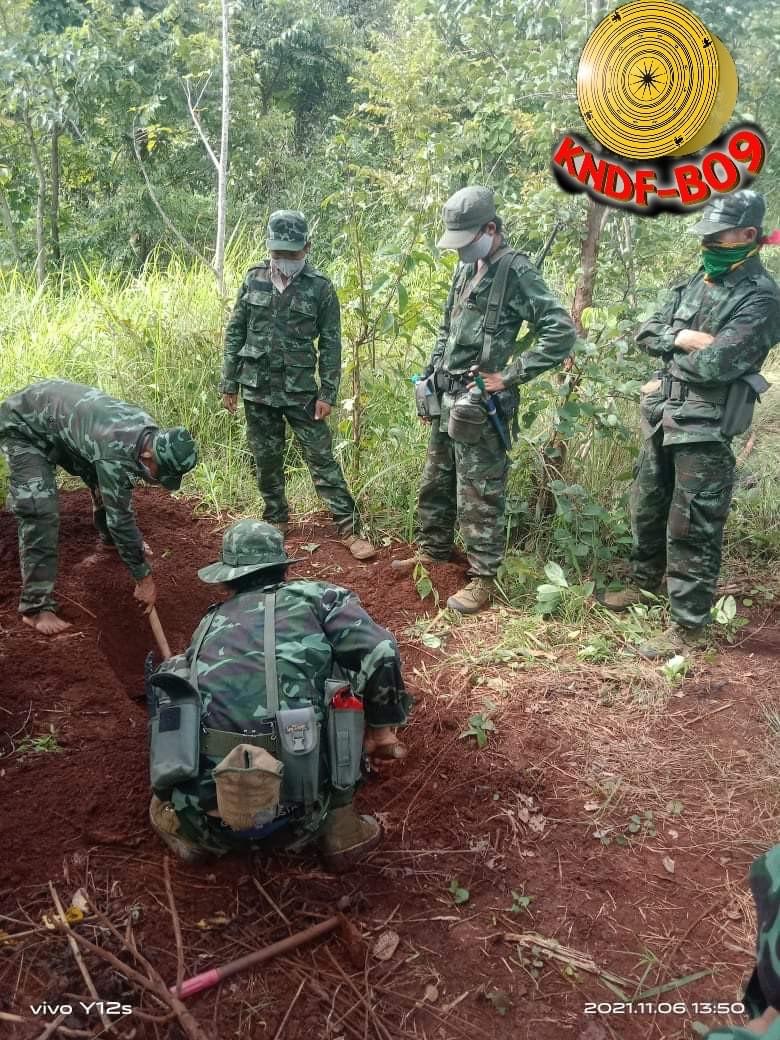 The two bodies were discovered tied with ropes around their necks and buried in a bent position near the junta’s camp by the #Karenni   National #Defence  Force. It is believed that the deceased might have died of severe torture by the #military  junta.