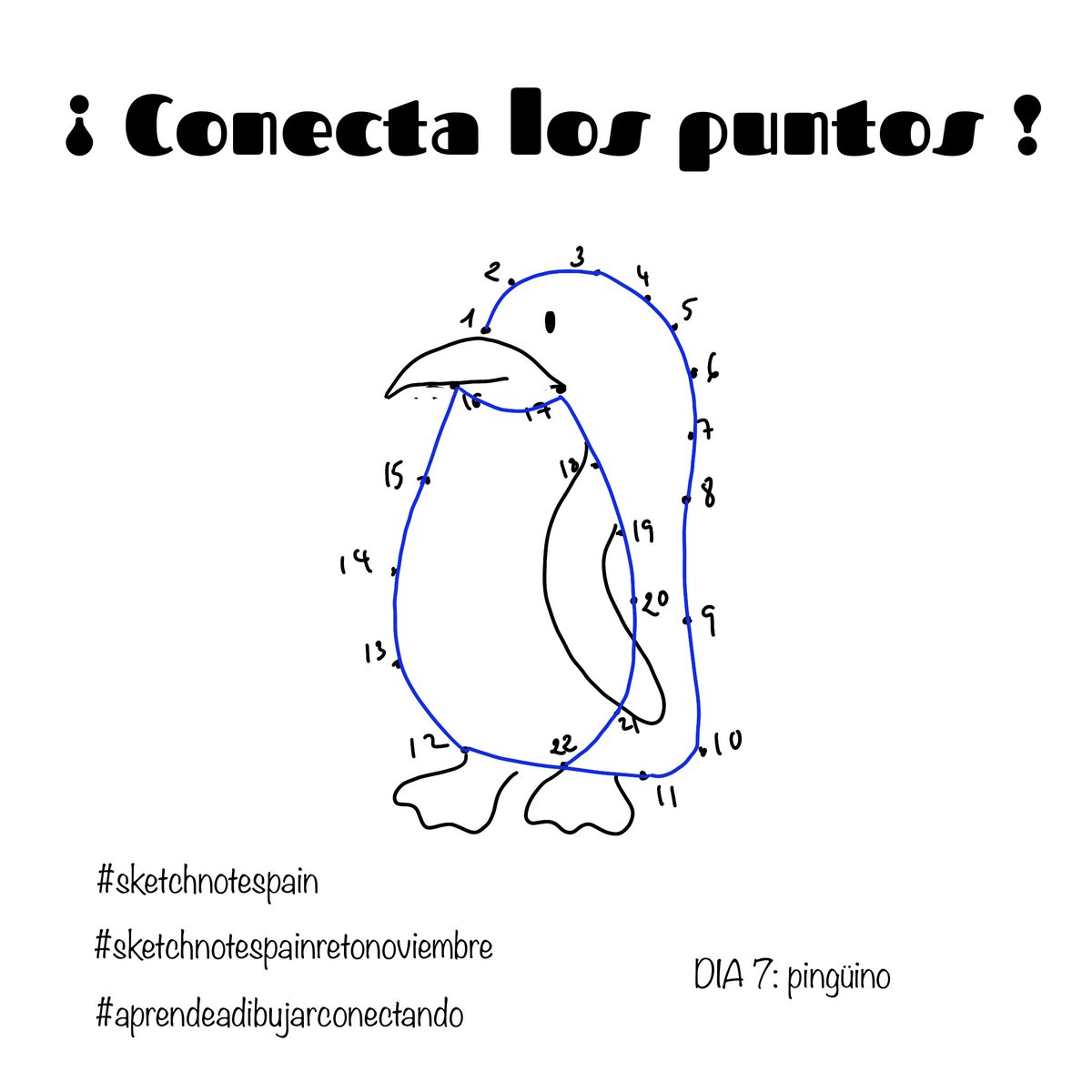 Buenos días ! Vamos con el #día7 del #reto #sketchnotespainretonoviembre #sketchnotespain #aprendeadibujarconectando hoy toca un #pingüino
