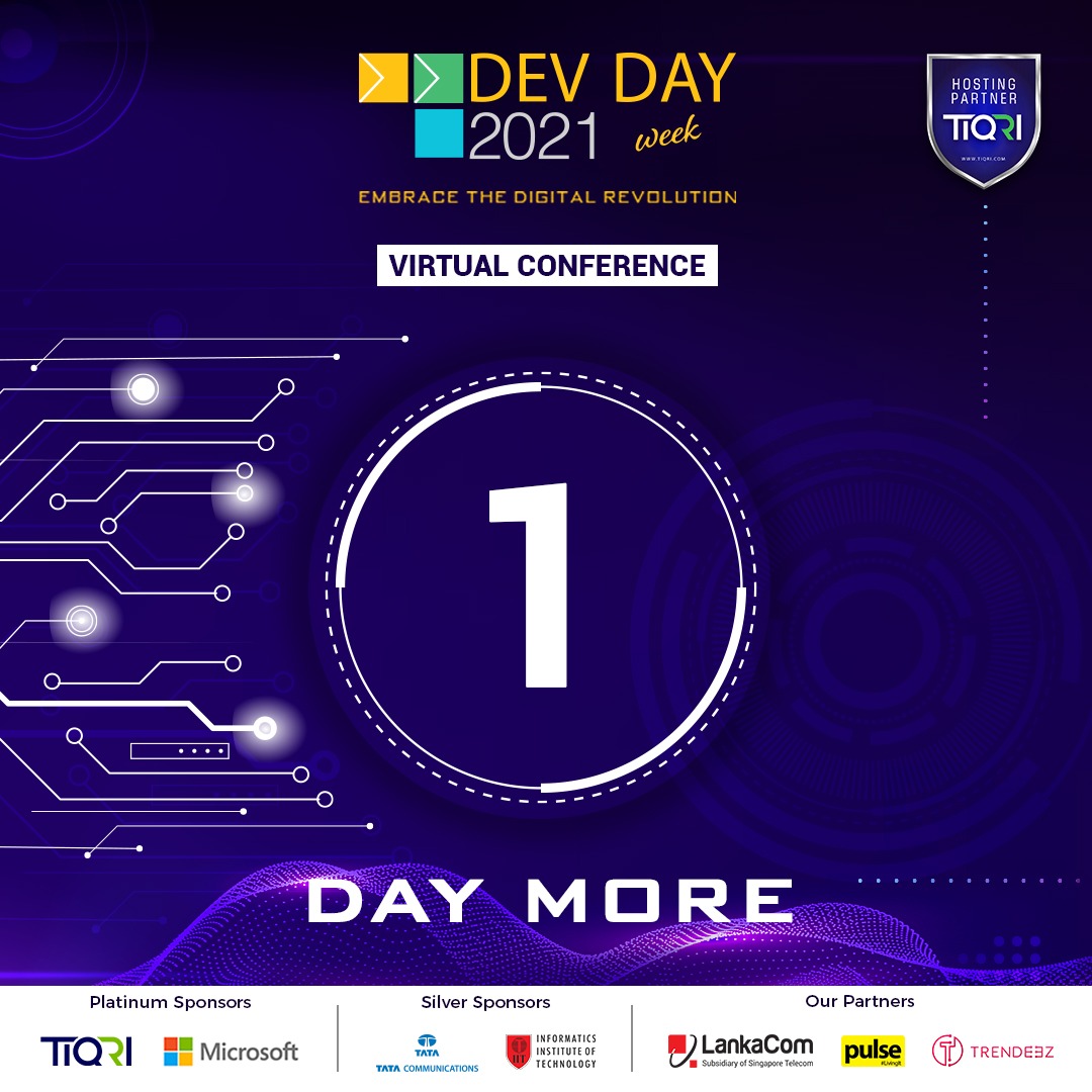 devdaysl's tweet photo. DEV DAY '21 will commence in just 1 day. The speakers are ready. Are you?
Register for Free - https://t.co/mX29xOdhwp
#DEVDAY2021 #SoftwareDeveloperConference https://t.co/rtUgLZQ9xo