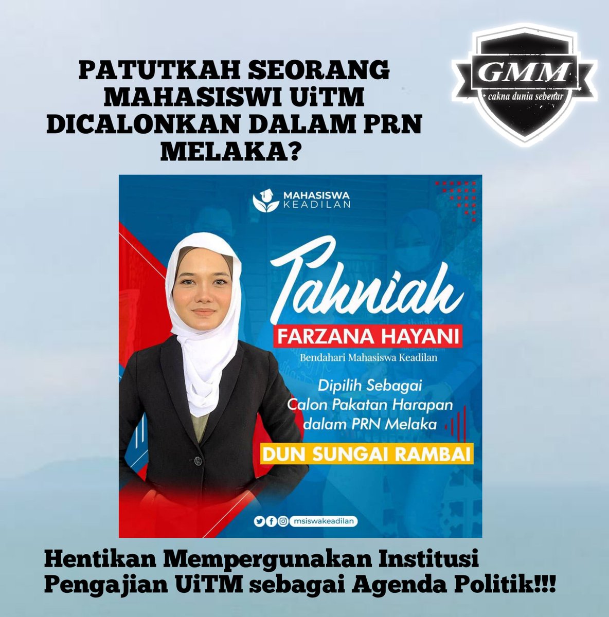 GMhsiswaMerdeka's tweet photo. Setelah sekian lamanya, isu berkaitan UITM mempolitikkan UITM lama tidak berkumandang atau disebut-sebut, sekarang telah timbul kembali isu berkaitan UITM dijadikan medium untuk dipolitikkan. Mungkin, para pelajar UITM masih samar-samar tentang isu apa yang tengah berlaku ni? https://t.co/uvjutAmUd8