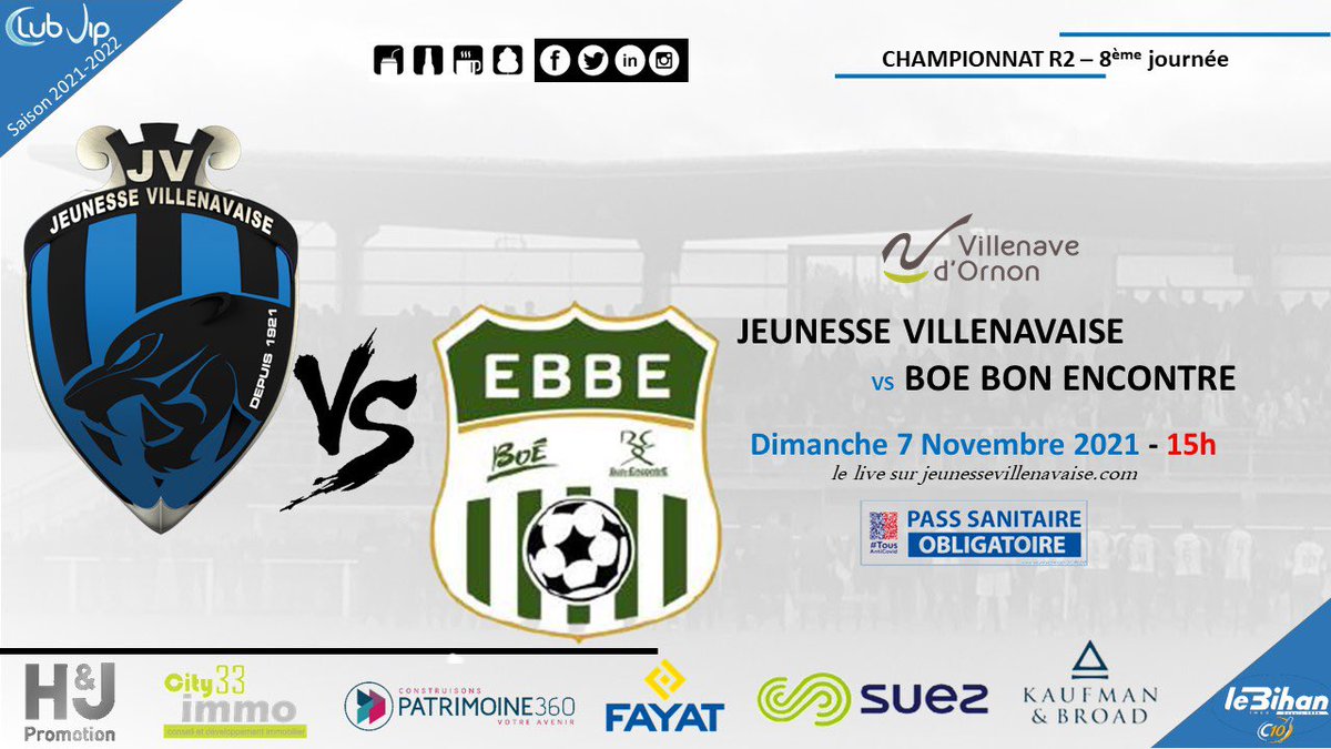 🔵⚫️Retrouvez la programmation de ce week end sur le site et la page FB 

jeunessevillenavaise.com

facebook.com/15524231455502…

Tous en Bleu et Noir pour nos Panthères 💙🖤

#teamJV 
#jeu #valeur

<a href="/LigueFootballNA/">Ligue de Football Nouvelle-Aquitaine ⭐️⭐️</a> 
<a href="/foot_gironde/">Foot-Gironde</a> 
<a href="/villenavedornon/">Villenave d'Ornon</a>