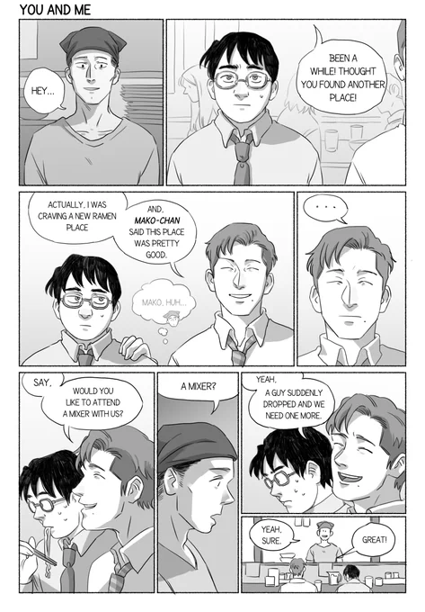 Okuyama ("Mako") and Tanaka in my post-canon little series where they cross paths again - this time they're attending a group date. 
cw - Mentions of suicide
1/3
[ Ajin ] [ Okutana ] 10pg 