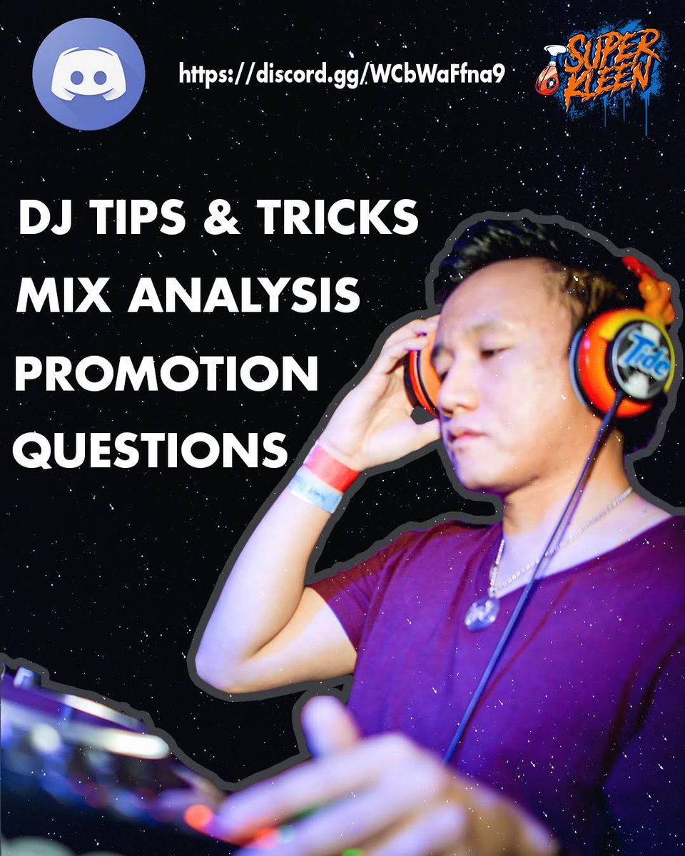 superkleen's tweet photo. Aloha everyone!
Over the course of my 20 year dance music DJ career, I've taught and helped many DJs, and so I created a Discord channel to help as many as I can!
See you in the Discord channel!
https://t.co/9EIKFNAzIL
#djcommunity
#djtips
#djtricks
#djadvice
#edm https://t.co/1j4UoXTm22