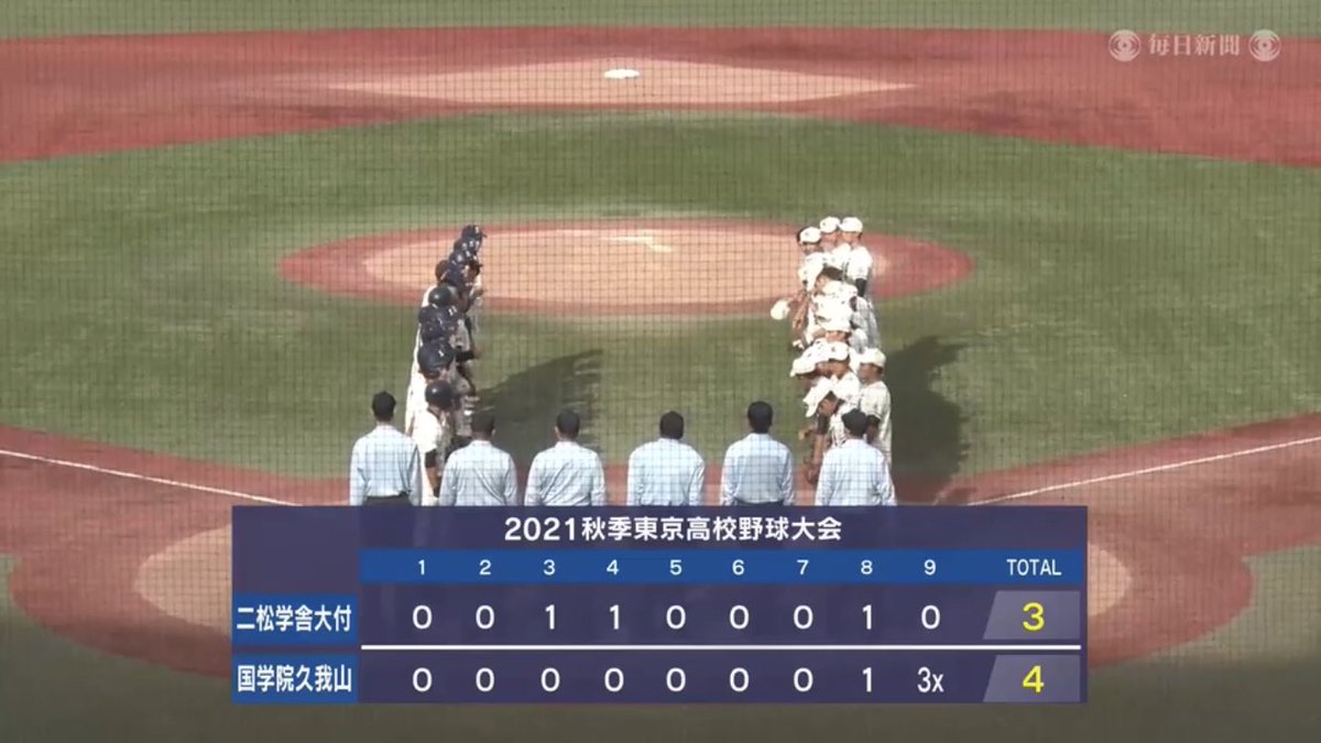 AncienRegime000's tweet photo. 都大会決勝、3-1の2点ビハインドの2アウト満塁で走者一掃のライトオーバーでサヨナラとかやばいな
右打者のライトオーバーでサヨナラというのも哀愁があってよい。
國學院久我山は37年ぶりの優勝。37年ぶりというのもよいな.... https://t.co/GF8Sg6Q9H3