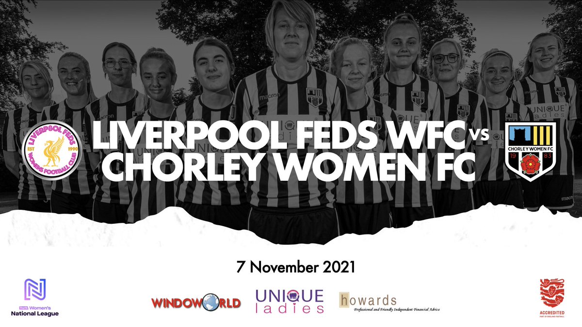 Chorley Women FC (@chorleywomenfc) on Twitter photo Itโs game day!
๐ <a href="/FAWNL/">FA Women's National League</a> Cup First Round
๐ <a href="/LiverpoolFeds/">Liverpool Feds FC Women</a>
โฐ 2:00PM
๐ <a href="/jericholanehub/">Jericho Lane Football & Fitness Hub</a>
๐ Entry Prices:
Adults = ยฃ3
Concessions = ยฃ1
U16โs = Free
๐ค๐ค Itโs game day!
๐ <a href="/FAWNL/">FA Women's National League</a> Cup First Round
๐ <a href="/LiverpoolFeds/">Liverpool Feds FC Women</a>
โฐ 2:00PM
๐ <a href="/jericholanehub/">Jericho Lane Football & Fitness Hub</a>
๐ Entry Prices:
Adults = ยฃ3
Concessions = ยฃ1
U16โs = Free
๐ค๐ค