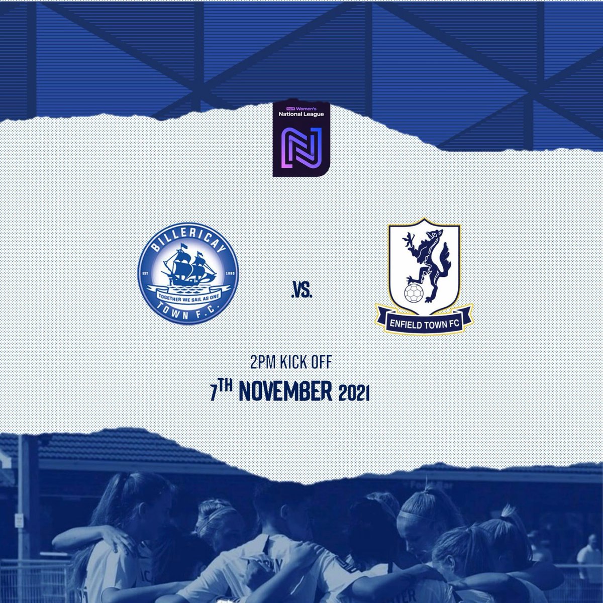 Enfield Town Ladies FC (@enfieldtownlfc) on Twitter photo ⚽️MATCHDAY⚽️
Our First team travel to <a href="/BTFCWomen/">Billericay Town FC Women</a> this afternoon for cup action.
First Team 🆚 Billericay Women (A)
🕑14:00k/o
📍New Lodge, CM12 9SA
🎟 Tickets can be purchased on the gate (Cashless)
🏆<a href="/FAWNL/">FA Women's National League</a> League Cup
<a href="/level7academy/">L7 Academy</a> <a href="/coolcustomers/">PrettyCoolCustomers</a> <a href="/stevejsmith50/">PJ Flooring Ltd</a> ⚽️MATCHDAY⚽️
Our First team travel to <a href="/BTFCWomen/">Billericay Town FC Women</a> this afternoon for cup action.
First Team 🆚 Billericay Women (A)
🕑14:00k/o
📍New Lodge, CM12 9SA
🎟 Tickets can be purchased on the gate (Cashless)
🏆<a href="/FAWNL/">FA Women's National League</a> League Cup
<a href="/level7academy/">L7 Academy</a> <a href="/coolcustomers/">PrettyCoolCustomers</a> <a href="/stevejsmith50/">PJ Flooring Ltd</a>