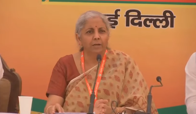 BJP4India's tweet photo. Within 48 hours of announcing the lockdown, we came up with giving people food for free for 8 full months - for 80 crore people.

- Smt. @nsitharaman 

#BJPNEC2021 https://t.co/LRkWD4LSAI