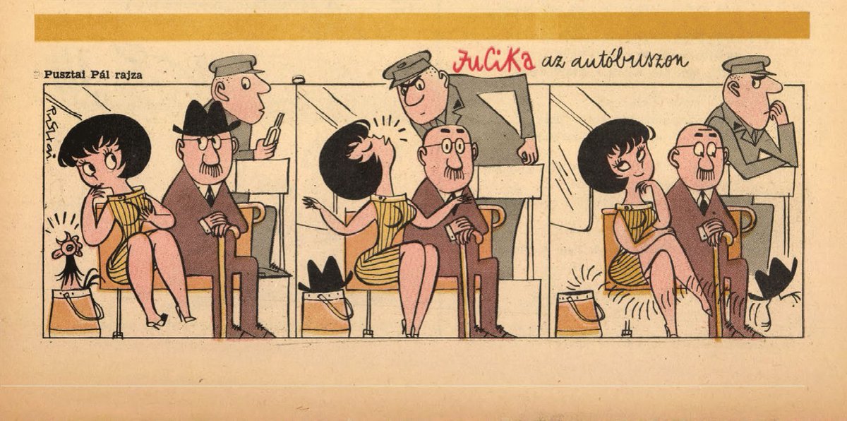 JucikaInOrder's tweet photo. 170. Jucika On A Bus.
Published on Ludas Matyi on the week of June 6th-12th, 1960. (Dated June 9th).
#jucika #jucikainorder #jucikachronological
#LudasMatyi #June1960 #Pusztai #PusztaiPál #PálPusztai https://t.co/T5f1QWJv8U