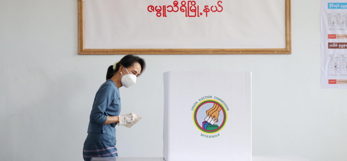 KenRoth's tweet photo. Monday marks one year since the election that Aung San Suu Kyi's National League for Democracy won overwhelmingly but the junta overthrew with its coup. https://t.co/92PYjJ3oHt https://t.co/BWVCXKsFkN