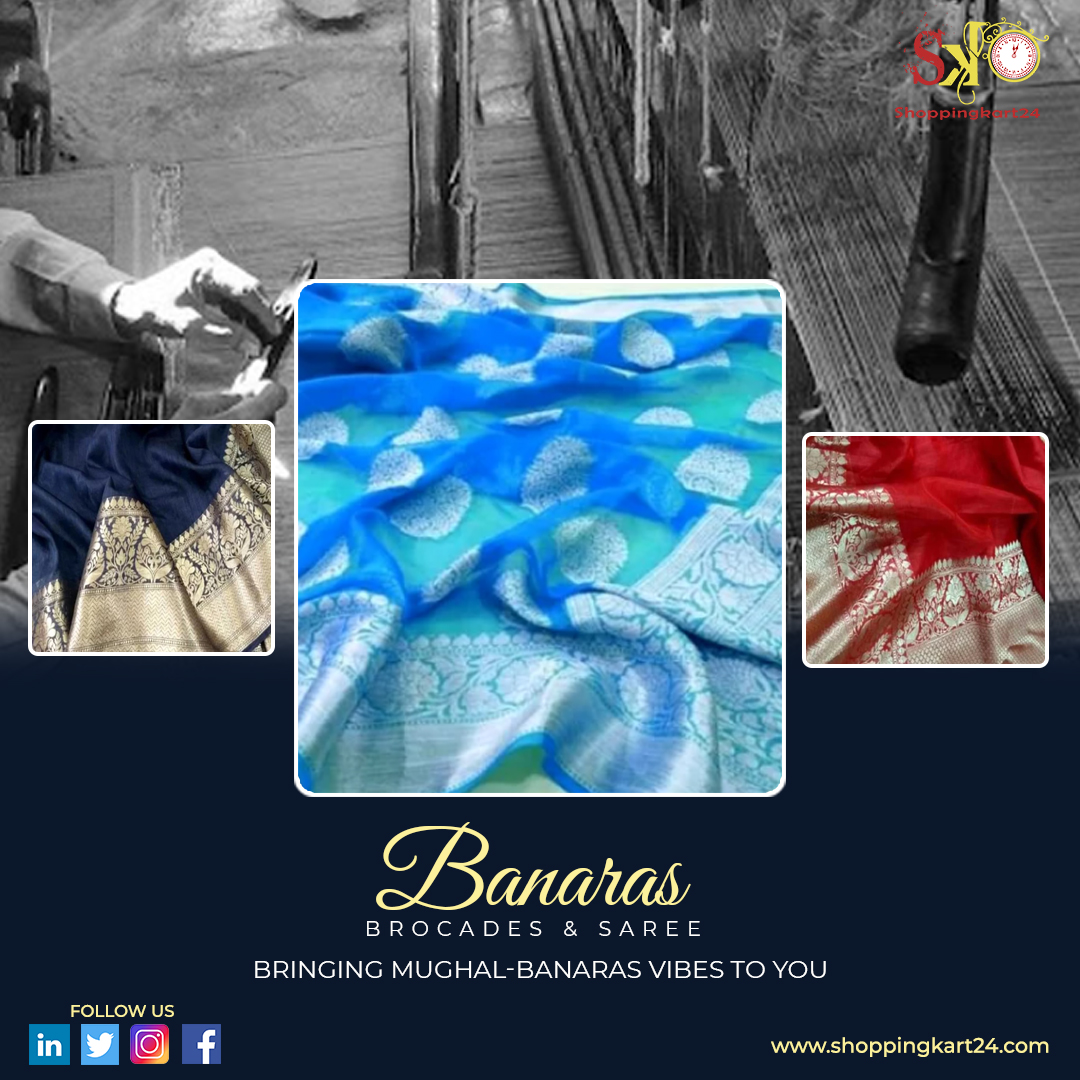 AuthenticGI_'s tweet photo. Started from Mughal period and now awarded as GI Banaras - Banarasi Sarees and Brocades. Magnificiently made with:  Gold and Silver threads. 
Shop now: https://t.co/kXGIXr4620
Contact: +91 9161898733
#vocalforlocal #gitag #sarees https://t.co/JgJ1k5aB2z
