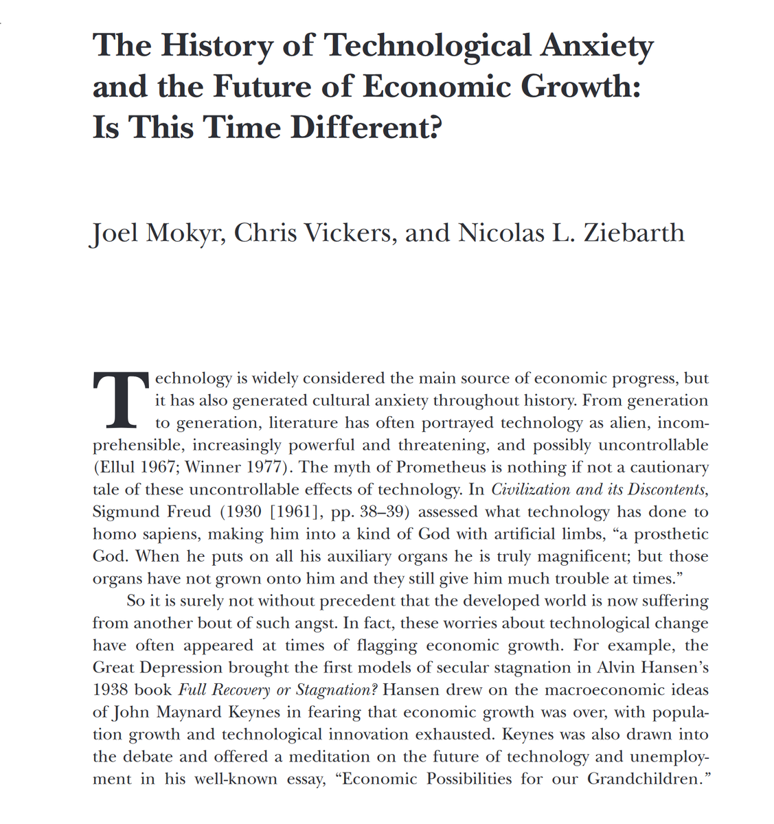 emollick's tweet photo. Past perspectives on our worries on the future of work: John Stuart Mill &amp; Lord Kelvin were convinced of a end to technological progress in the 19th century. Keynes was anxious about automation ending work in 1930s. Summary: https://t.co/gOlJk4bgcW
Paper: https://t.co/RfGCQTknFg https://t.co/PByMgPBFRi