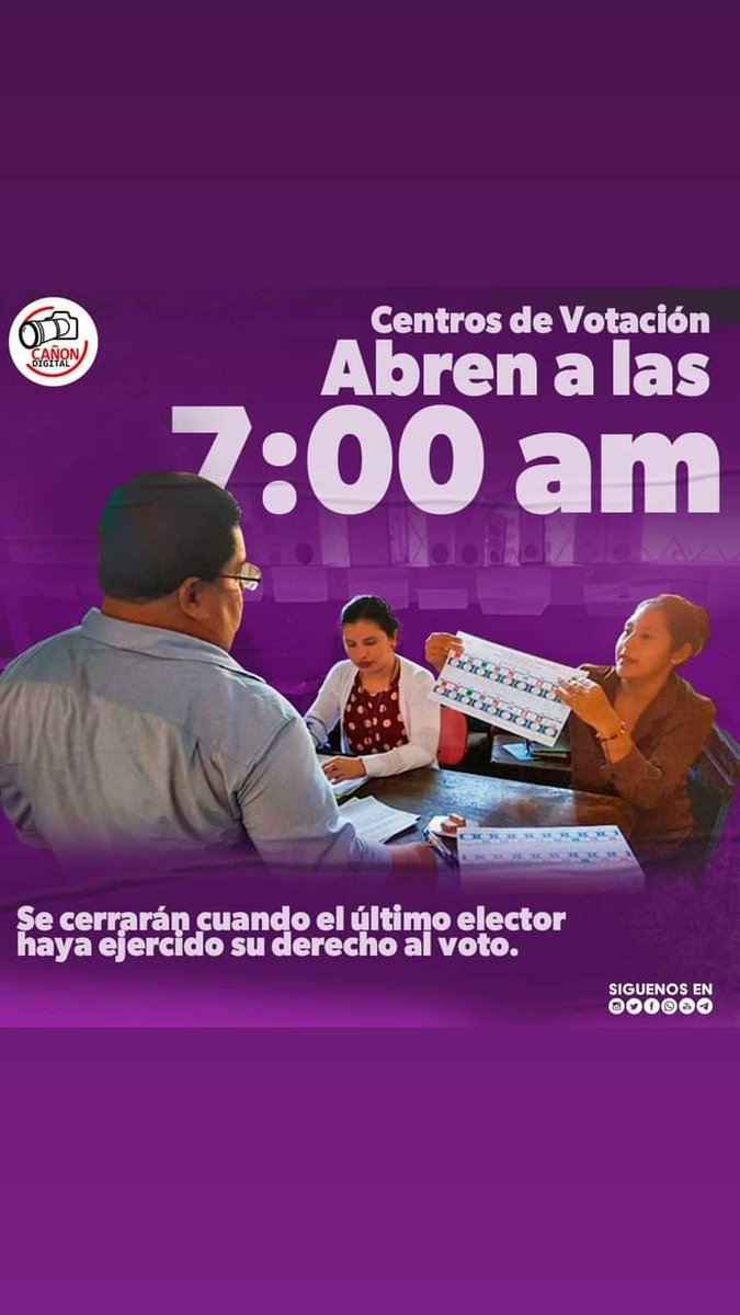 redcatarina's tweet photo. Los centros de votación estarán abiertos a desde las 07:00 a.m, asistí a ejercer tu derecho 👍
#EleccionesSoberanas2021 https://t.co/lFaG8TmwgY