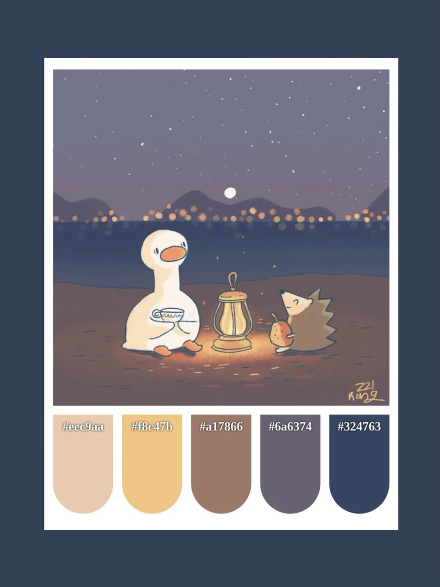 Liyuisme's tweet photo. “Little duck and its hedgehog friend”
🦆weekly color recommendations🦔

#procreate #colorcard @CM320Class https://t.co/Ot7UPgg1aN