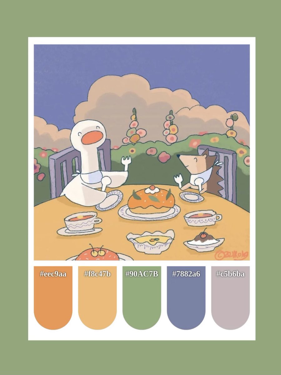 Liyuisme's tweet photo. “Little duck and its hedgehog friend”
🦆weekly color recommendations🦔

#procreate #colorcard @CM320Class https://t.co/Ot7UPgg1aN
