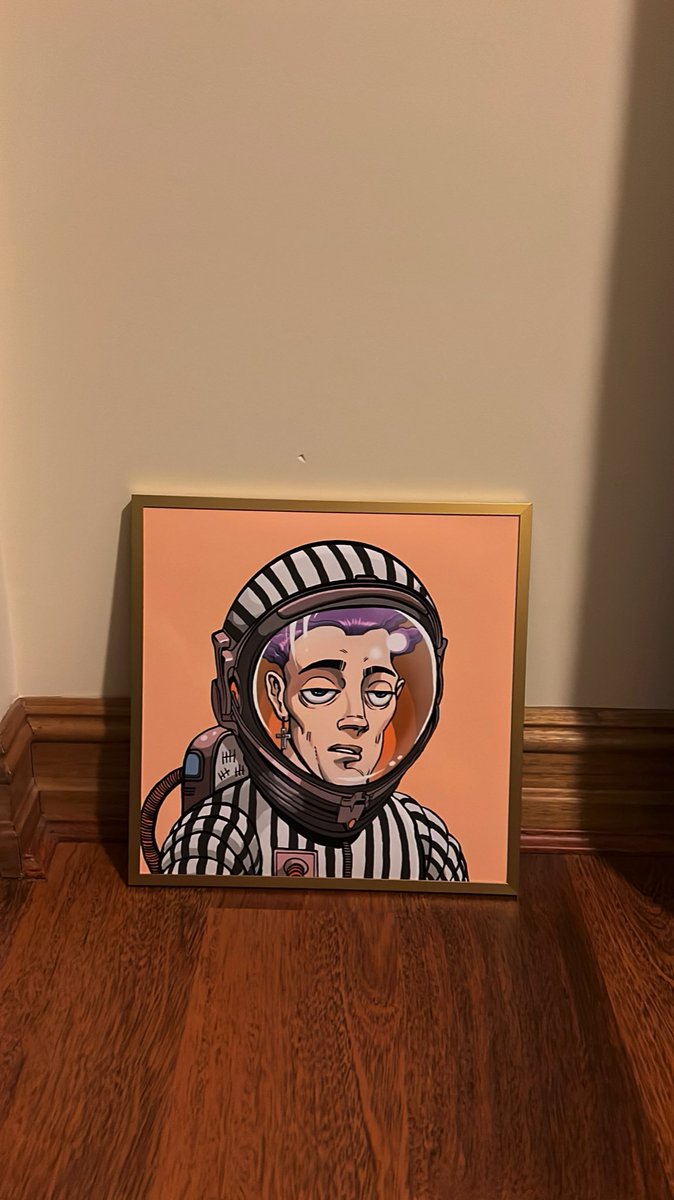 SamSpinelli12's tweet photo. Thanks to @SpacePunksClub #SPC for the high definition artwork. Was able to get my Punk framed today will go straight up on the wall cant wait. #HODL #NFT #SpacePunksClub https://t.co/qvkwsYqm7d