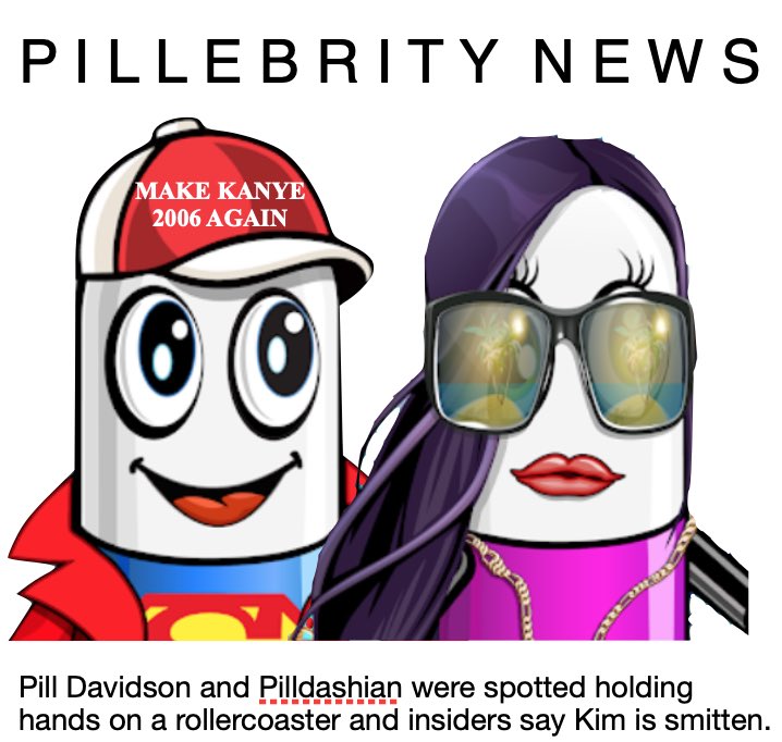 SVENthePill's tweet photo. 👀 👀 Rumors flying about Pill Davidson and Pilldashian. 

Get all your pillebrity news right here. 
@pills_crypto @mr_pillman @tmoneytrista @sh_braveheart @MichaKlein1 @hughbenjamin @RenataLaRocque @LUVELLI #nft #nfts #shibarmy #cryptocurrency 
@KimKardashian @petedavidsonSNL https://t.co/sHRHGVXVRx