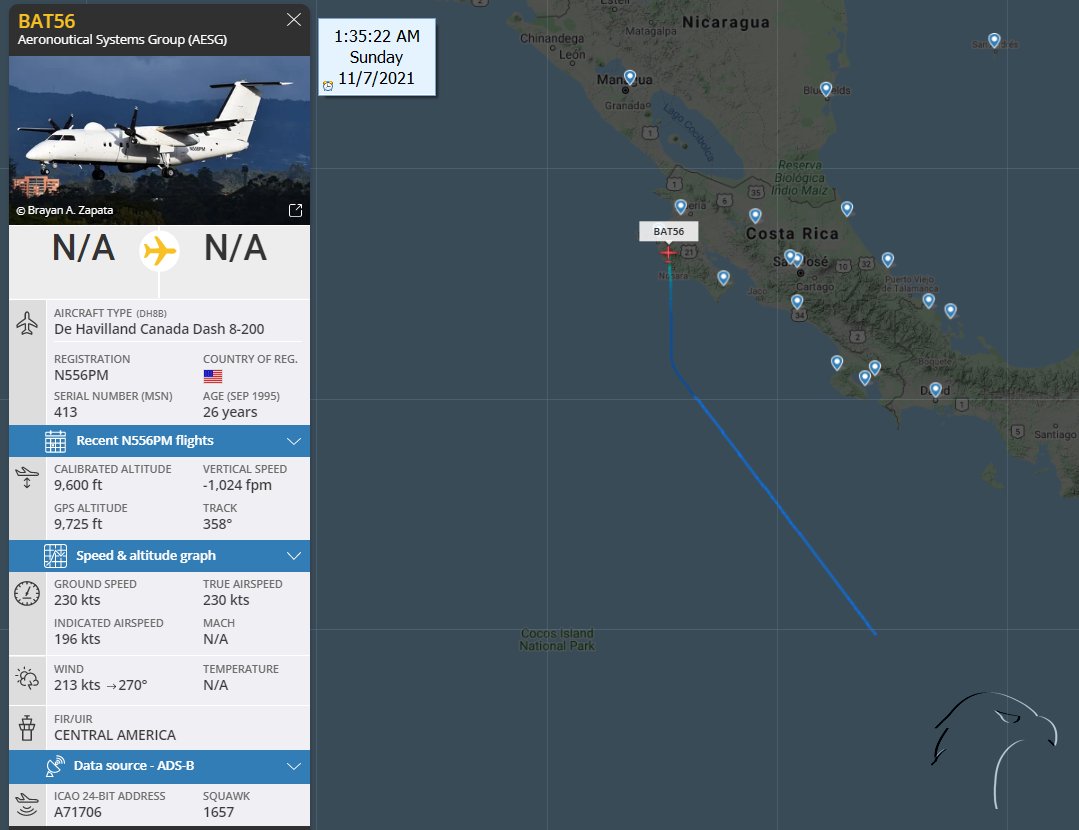 FlconEYES's tweet photo. De Havilland Canada Dash 8-200 as #BAT56 #N556PM Hex #A71706 SQUAWK: 1657 #AvGeek #ADSB #Aviation #OSINT #7novembre https://t.co/GwxXeQy8sQ