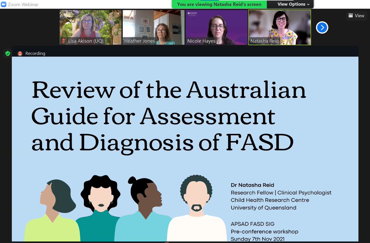 DrLisaAkison's tweet photo. @DrNatashaReid from @UQMedicine @ChildHealthEMCR giving us an update on the review of the Australian guide for assessment and diagnosis of #FASD. A massive project! #FASDSIG @APSADConf https://t.co/olcUaD81jj