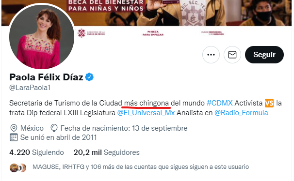 OscarFernandoLp's tweet photo. De la "ciudad más chingona del mundo".
No es que uno se espante ni mucho menos, pero esa no es manera de pronunciarse por parte de un funcionario público. Un poco de decoro y educación son deseables. https://t.co/iAMzpuzbQC