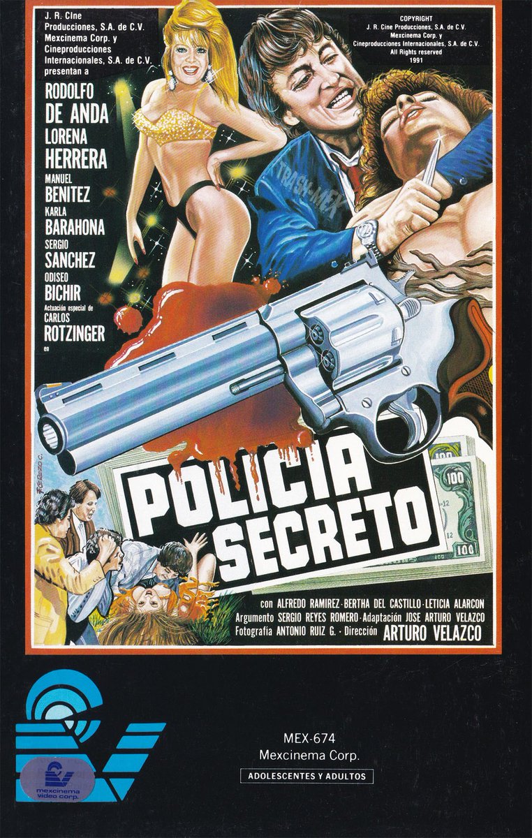 Trash_Mex's tweet photo. Abuse of Authority, Greed of Money & Deceitful Romance. Welcome to Arturo Velazco’s gritty crime-drama: Policía Secreto (1991). my review is now posted!
—> https://t.co/Ra1Hy9TKsI
#trashmex #lorenaherrera #rodolfodeanda #arturovelazco #cinemexicano #videohome https://t.co/mm4409NcKI