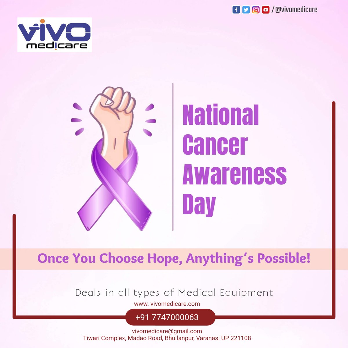 vivomedicare's tweet photo. Cancers are a serious yet common illness in our society today. Lack of awareness, poor lifestyle habits, and diets compound to create an increased risk of cancer. 

Stay safe and stay aware with regular checkups.  

#NationalCancerAwarenessDay #CancerAwarenessDay https://t.co/wLVDi4XW6V