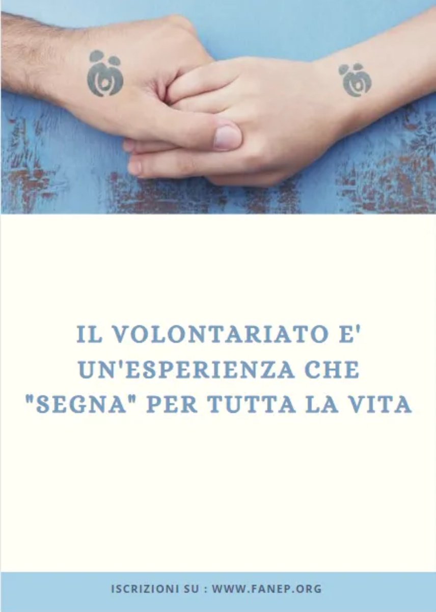 Vuoi entrare a far parte della nostra famiglia Fanep?
E' in partenza un nuovo corso volontari!
Scopri tutti i dettagli sul nostro sito👉://www.fanep.org/unisciti-a-noi/