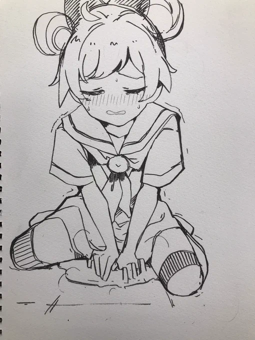 おもらし真中の方、スケブ描きました 