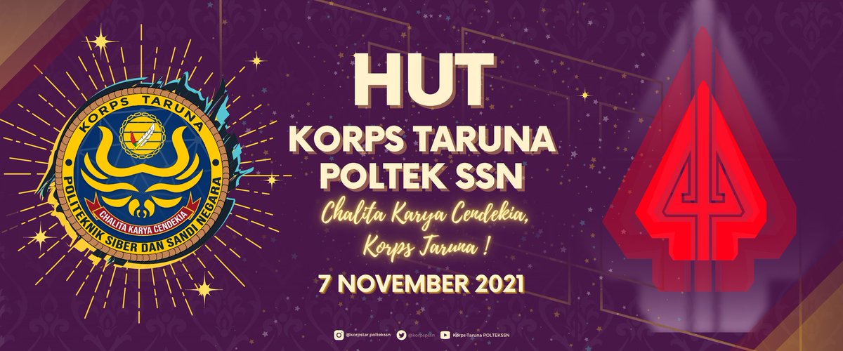 korpstarpssn's tweet photo. [HUT KORPS TARUNA]

Tak terasa 1 tahun sudah Korps Taruna berdiri mengarungi dan menemani dinamika pendidikan di Politeknik Siber dan Sandi Negara setelah mengalami transformasi dari HIMA (Himpunan Mahasiswa). Selamat HUT Korpstar, Korps Taruna Jaya! Melesat jauh melampaui batas! https://t.co/9nZfaVP7W4